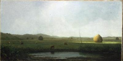 Marsh Scene: Cattle near a Hay Saddle by Martin Johnson Heade