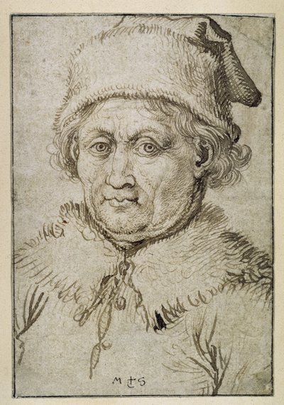 Bust of an Old Man with Fur Collar and Fur Cap by Martin Schongauer