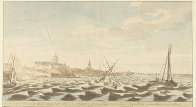 View of Nijmegen from the Waal by Martinus Berkenboom