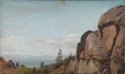 Norwegian Landscape with Rocks in the Foreground by Martinus Rørbye