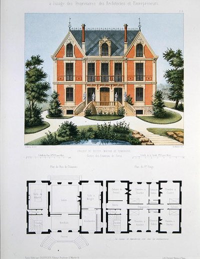 Project for a small country house near Paris, engraved by Walter, plate 6 from 