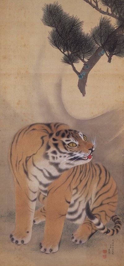 Tiger Creating Wind with Its Roar by Maruyama Okyo