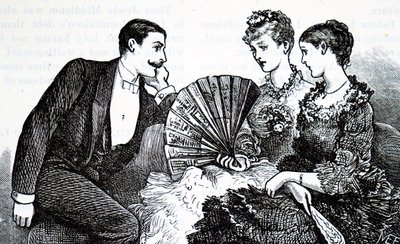 A wealthy young lady using a fan by Mary Ellen Edwards