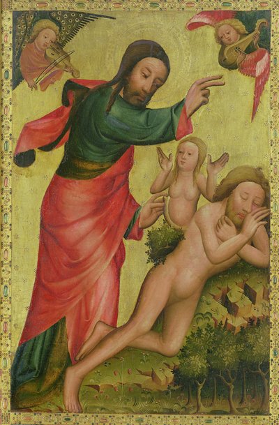 The Creation of Eve, a Panel from the Grabower Altar, the High Altar of St. Petri in Hamburg by Master Bertram of Minden