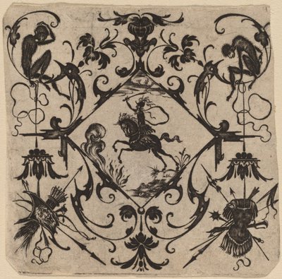 Ornament with Grotesque by Master CR