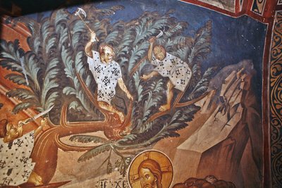 The Entry of Christ into Jerusalem (Detail) by Master Gerasime