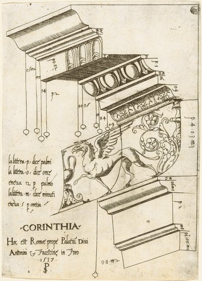 Entablature from the Temple of Antoninus and Faustina, Rome by Master PS