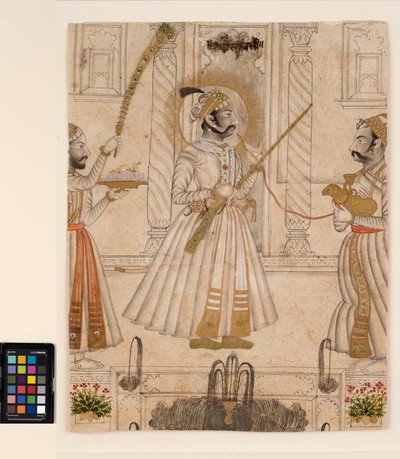 Maharana Amar Singh II smoking a sheep-shaped hookah by Master Stipple