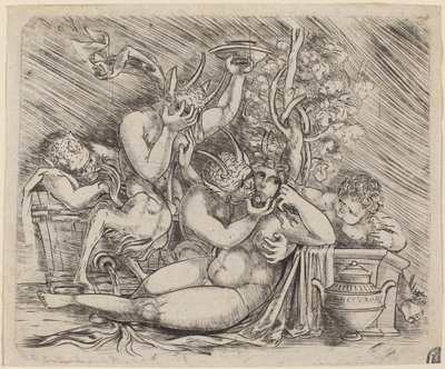 Bacchanalian Scene with Satyrs and a Maenad by Master of 1515