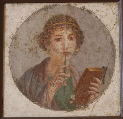 A Young Woman with Book and Stylus (So-called Sappho) by Master of Herculaneum