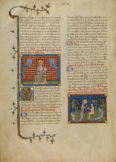 Day of Rest: Lord Enthroned; God and Adam in the Garden by Master of Jean de Mandeville
