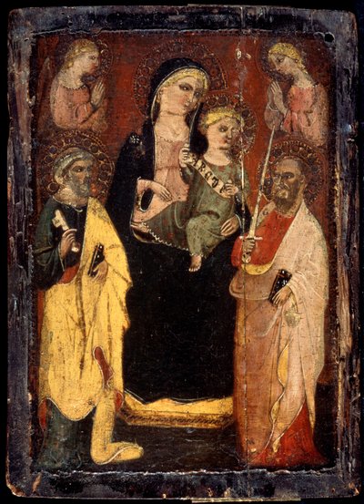 Madonna and Child enthroned with Saints Peter and Paul by Master of San Jacopo a Muciano