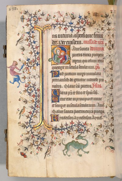 Hours of Charles the Noble, King of Navarre, fol. 313v, Virgin and Child by Master of the Brussels Initials and Associates