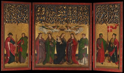 The Burg Weiler Altar Triptych Altarpiece with the Virgin and Child and Saints by Master of the Burg Weiler Altar