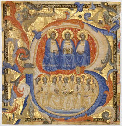 The Trinity in an Initial B, Probably 1387 by Master of the Codex Rossiano