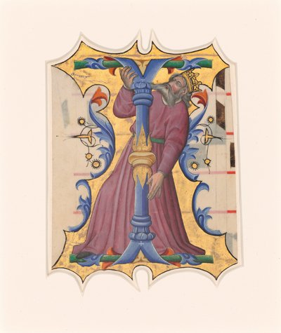Initial I with David by Master of the Cypresses