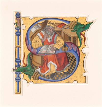 Initial S with King David as Scribe by Master of the Cypresses