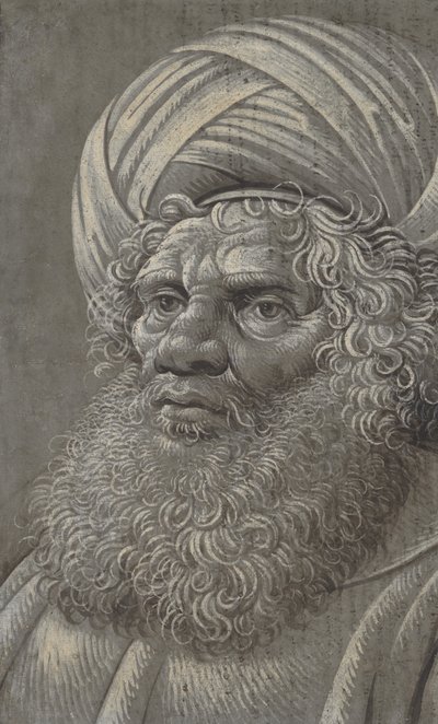 Head of a Bearded Man Wearing a Turban, ca. 1510 by Master of the Death of Absalom