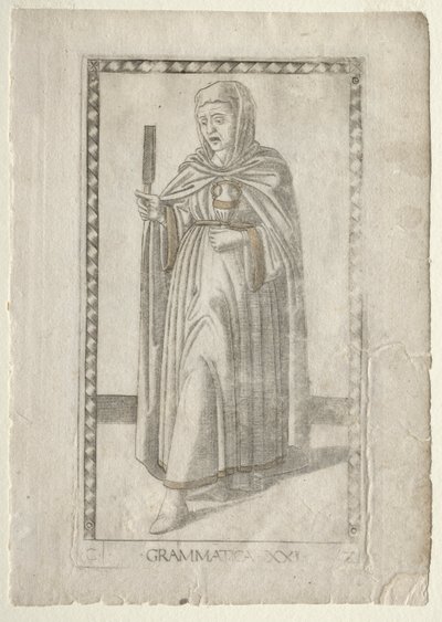 Grammar (from the Tarocchi, series C: Liberal Arts, #21) by Master of the E Series Tarocchi
