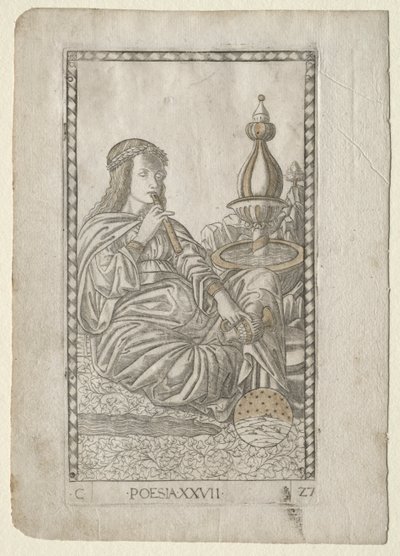 Poetry from the Tarocchi, Series C: Liberal Arts, #27 by Master of the E Series Tarocchi
