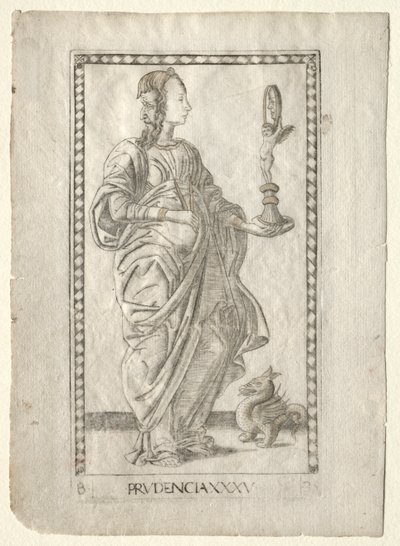 Prudence from the Tarocchi, Series B: Cosmic Principles & Virtues, #35 by Master of the E Series Tarocchi