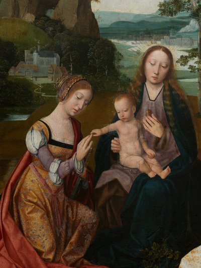 Virgin and Child with St. Catherine and St. Barbara (detail) by Master of the Holy Blood