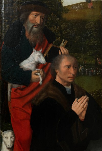 The Virgin and Child with St. Catherine and St. Barbara, c.1520-25 (left panel detail) by Master of the Holy Blood