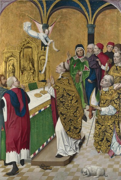 The Mass of Saint Hubert (Shutter from the Werden Altarpiece, ca 1485) by Master of the Life of the Virgin