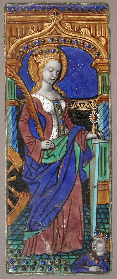 Triptych Panel with Saint Catherine by Master of the Triptych of Louis