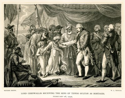 Lord Cornwallis Receiving the Sons of Tippoo Sultan as Hostages by Mather Brown