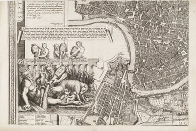 Map of Rome (Lower left part) by Matthaus Greuter