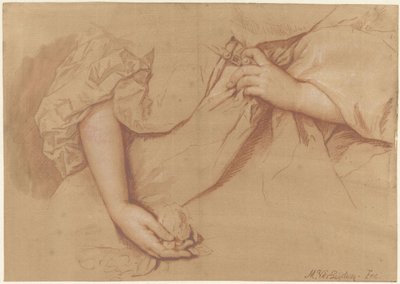 Study of a Left and Right Arm on a Wide Dress by Mattheus Verheyden
