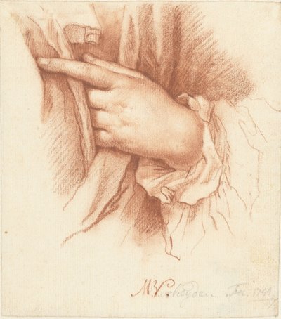 Study of a Left Hand in Drapery by Mattheus Verheyden