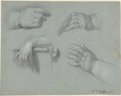 Study Sheet with Four Hands by Mattheus Verheyden