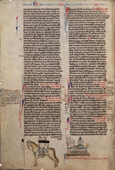 Two Templars on One Horse from Chronica Maiora I by Matthew Paris, 13th Century by Matthew Paris