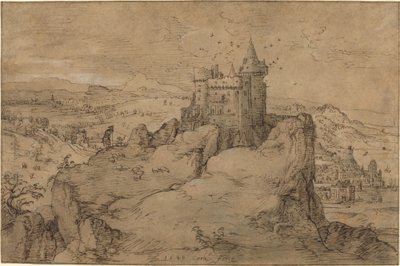 Landscape with Castle above a Harbor by Matthys Cock