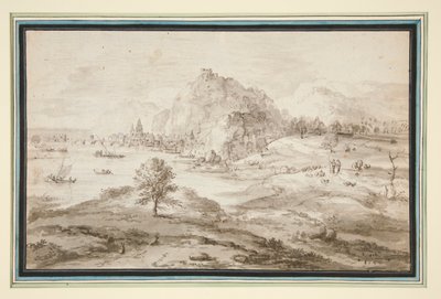 Mountainous Landscape with Harbor and City by Matthys Cock
