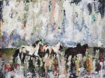 Spirited Abstract Horses by Matthys Moss