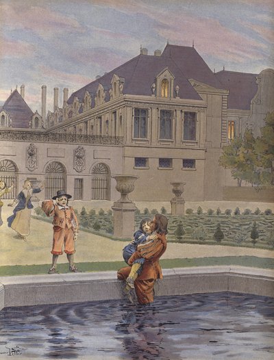 Fall of the Young Louis XIV into the Pool of the Palais-Royal by Maurice Leloir