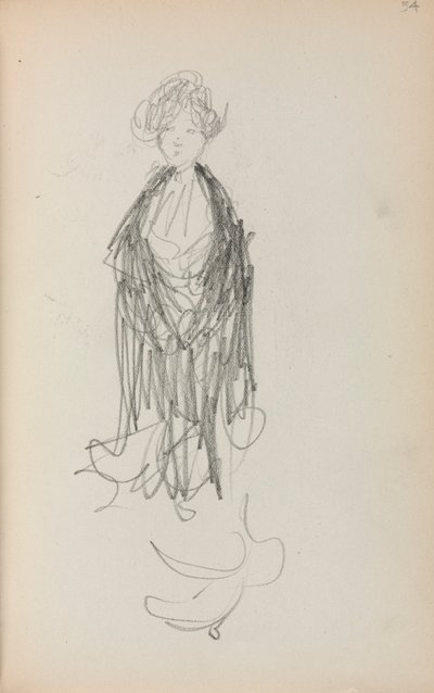Italian Sketchbook: Standing Woman with Shawl (page 54) by Maurice Prendergast