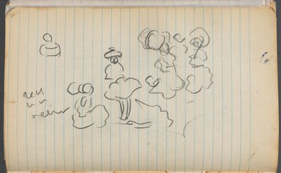 Sketchbook, page 076: Figures with Notes by Maurice Prendergast
