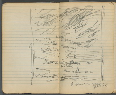 Sketchbook, page 152 & 153: View of the Sea with Color Notations by Maurice Prendergast