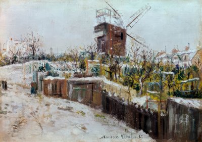 The Moulin de la Galette in the Snow by Maurice Utrillo