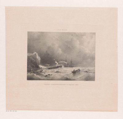 Boats in Distress During a Storm at Sea by Maurits Frederik Hendrik De Haas