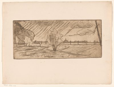 Landscape with Trees and Church by Maurits van der Valk