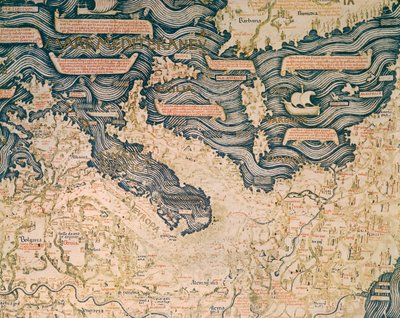 World map by Camaldolese monk Fra Mauro by Mauro Fra