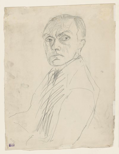 Self-Portrait in Half Profile to the Left (Rejected) by Max Beckmann