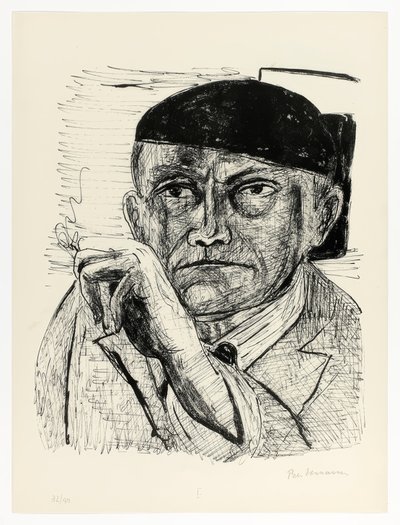 Self-Portrait, plate one from Day and Dream by Max Beckmann