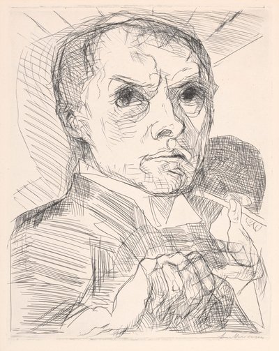 Self-Portrait with Stylus by Max Beckmann