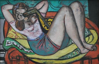 Woman with Mandolin in Yellow and Red by Max Beckmann